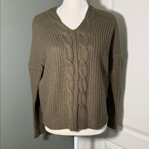 Cloth by design Olive Cable Knit Cardigan Sweater Size Small